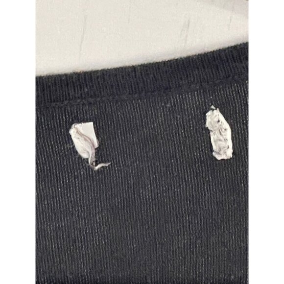 Long sleeve shirt sheer bunched up bust v-neck black no size tag large READ - Picture 6 of 7